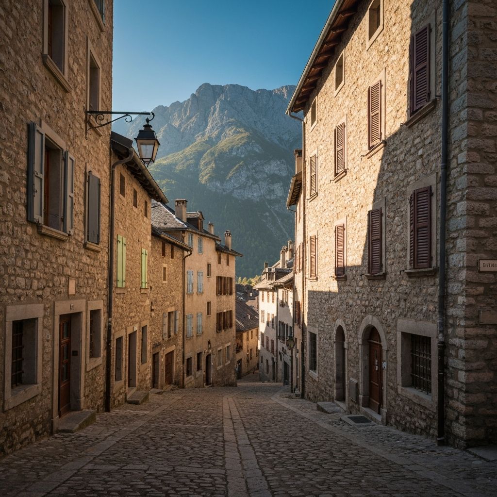 Ruelles pavées de la vieille ville de Briançon